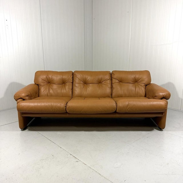 Mid-Century Modern Leather Coronado Sofa by Tobia & Afra Scarpa for B&B, Italy, 1970s For Sale - Image 3 of 18
