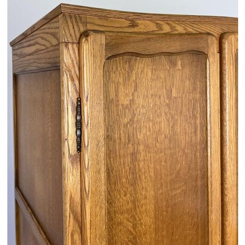 Vintage French Louis XVI Style Wardrobe in Oak For Sale - Image 5 of 8
