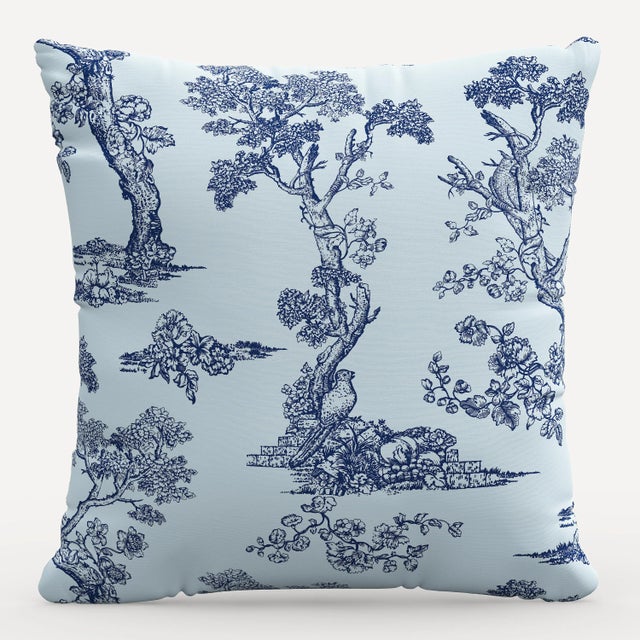 Red from Scalamandre crafted by Cloth & Company 20" Decorative Pillow, Blue Toile For Sale In Chicago - Image 6 of 6
