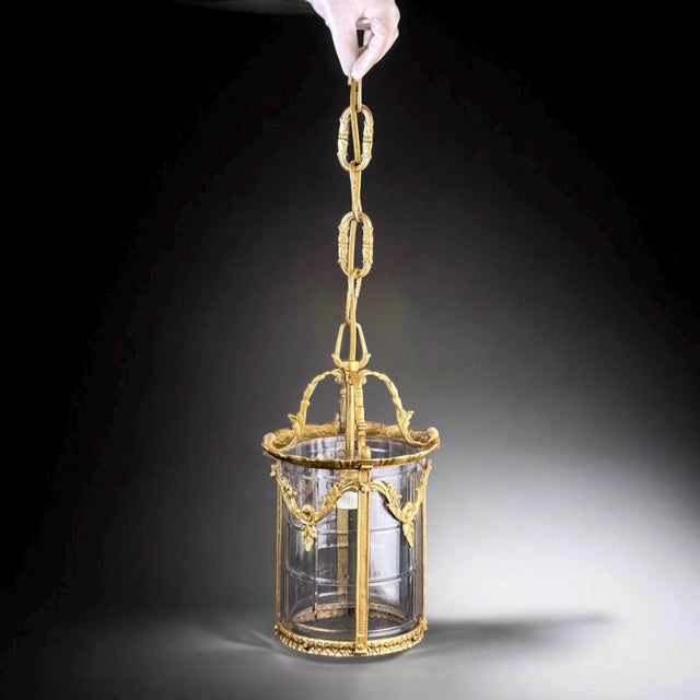 French Louis XV Style Gilt Bronze and Glass Lantern Chandelier, 1880-1910 For Sale - Image 13 of 13
