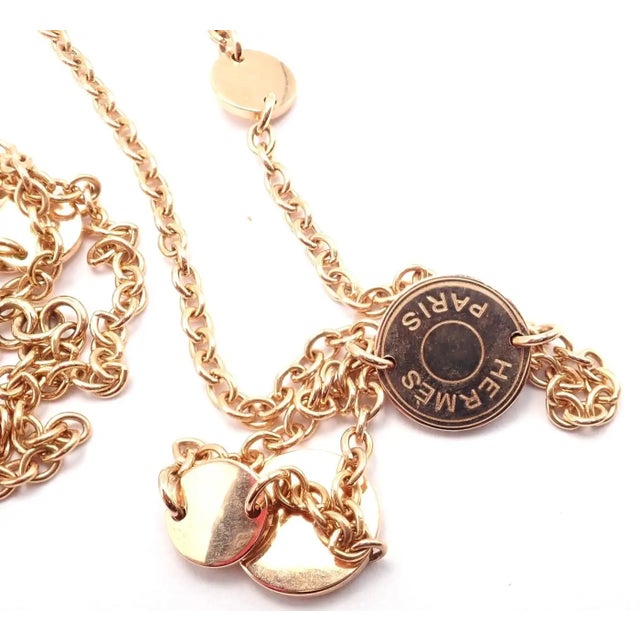 Hermès Hermes Confetti Rose Gold 42" Long Link Chain Necklace For Sale - Image 4 of 10