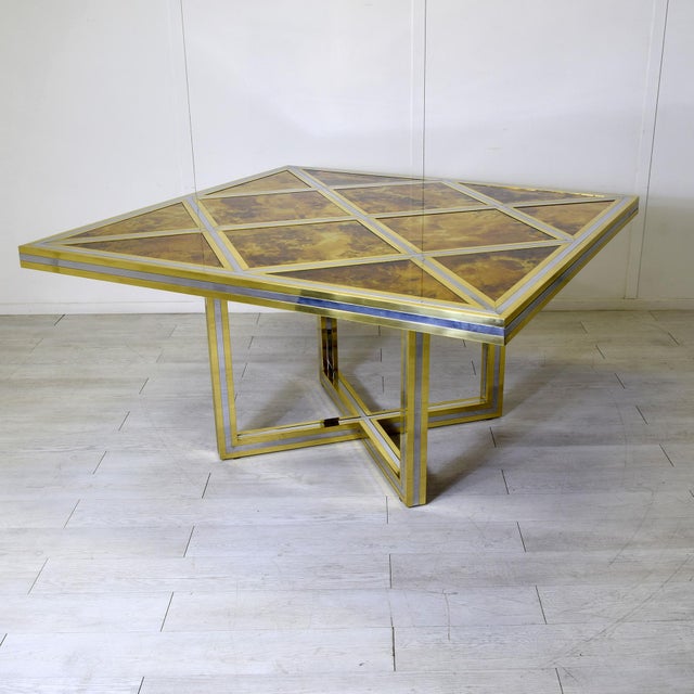 Gilt and Nickel-Plated Brass Table from Metalarte, 1970s For Sale - Image 10 of 10