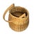 Elegant handwoven basket by Ohio artisan Mel Lapp, dated and signed 1991. Crafted in the French market style, it features...