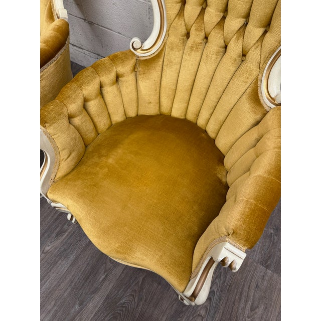 Vintage Pelham Shell & Leckie Hollywood Regency Bergere Lounge Chairs - Pair For Sale - Image 14 of 18