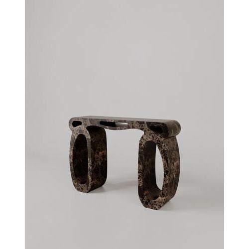 Emperador Brown Marble Soie Console by Esther Knopfler For Sale - Image 4 of 18