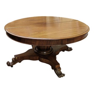 Mid-19th Century Extendable Mahogany Round Table For Sale