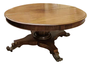 Mid-19th Century Extendable Mahogany Round Table