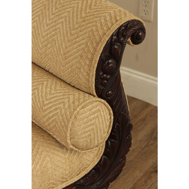 Mid 19th Century Antique American Empire Carved Mahogany Sofa For Sale - Image 5 of 12