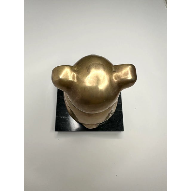 Vintage Solid Brass & Black Teddy Bear Figurine For Sale In Houston - Image 6 of 7