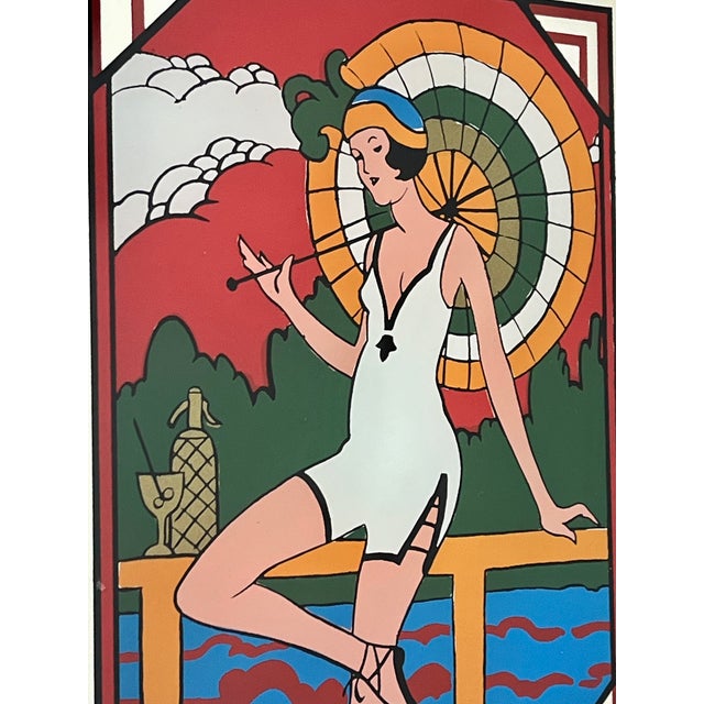 Art Deco Advertising Mirror, 1970s For Sale - Image 3 of 16