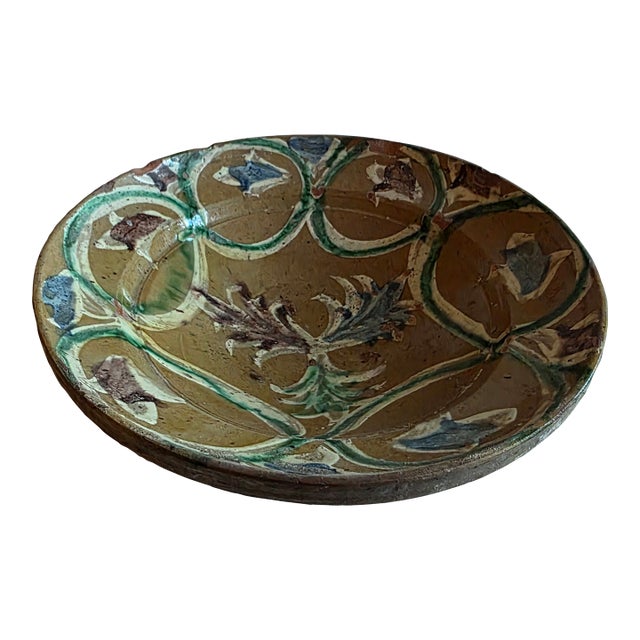 Antique Mexican Talavera Decorative Bowl For Sale