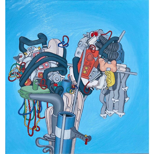 Dennis Hollingsworth, Pop Art Painting Dennis Hollingsworth LA Spanish Artist Post Modernist Abstract, 1997 For Sale