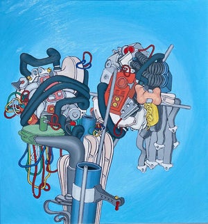 Dennis Hollingsworth, Pop Art Painting Dennis Hollingsworth LA Spanish Artist Post Modernist Abstract, 1997