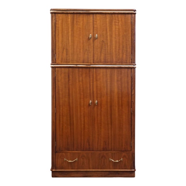 Thomasville Furniture Agenda Collection Solid Walnut MCM Mid Century Modern 40" Armoire 23411-340 For Sale