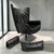 Luxury Maua swivel chair by Design On Stock. The chair is upholstered in high-quality black leather and features double...