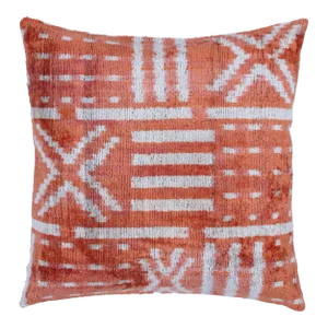 Contemporary Velvet Luxury Copper Throw Pillow With Down Insert