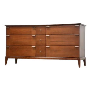 1960s Refinished Walnut Dresser by United Furniture