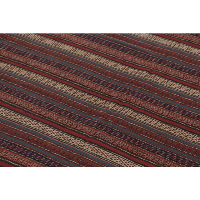 1950s Vintage Persian Kilim, All Over Stripes With Fine Geometric Detail - Rug & Kilim For Sale - Image 5 of 8
