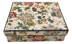 Mid 20th Century English Quilted Floral Paper Storage Box