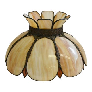 Antique American Bisque Ceiling Light Lamp Shade Glass Victorian Excellent For Sale
