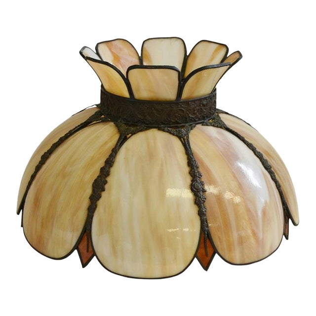 Antique American Bisque Ceiling Light Lamp Shade Glass Victorian Excellent For Sale