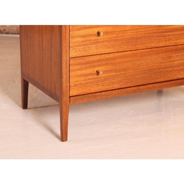 1960s Mid-Century Modern Mahogany Chest of Drawers with Brass Handles by Loughborough Furniture for Heals, 1960s For Sale - Image 5 of 10