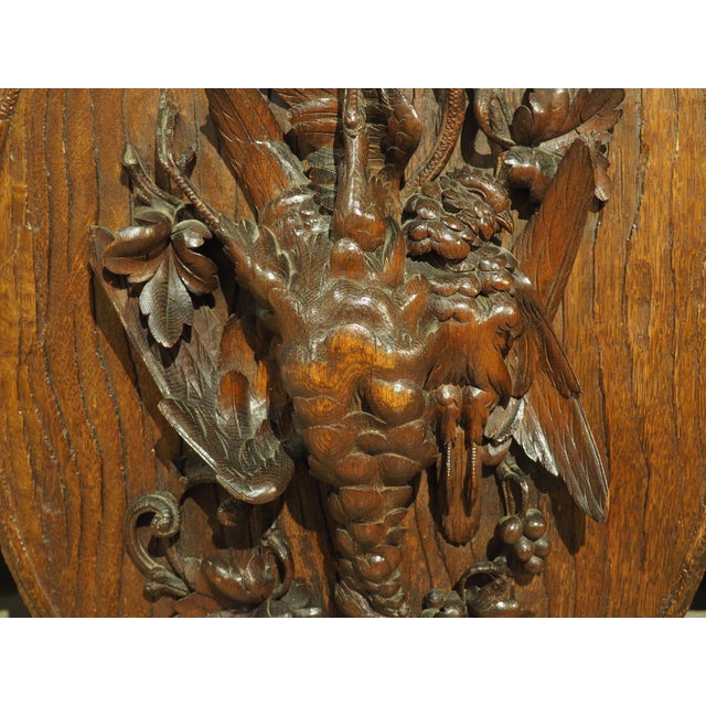 19th Century French Oval Black Forest Game Plaque With Bark Trompe L’Oeil For Sale - Image 4 of 12