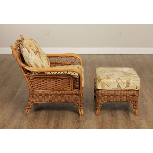 Brown Braxton Culler Rattan and Wicker Lounge Chair and Ottoman For Sale - Image 8 of 12