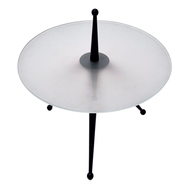 Tripod Beech and Glass Side Table by Cesare Lacca, 1980s For Sale