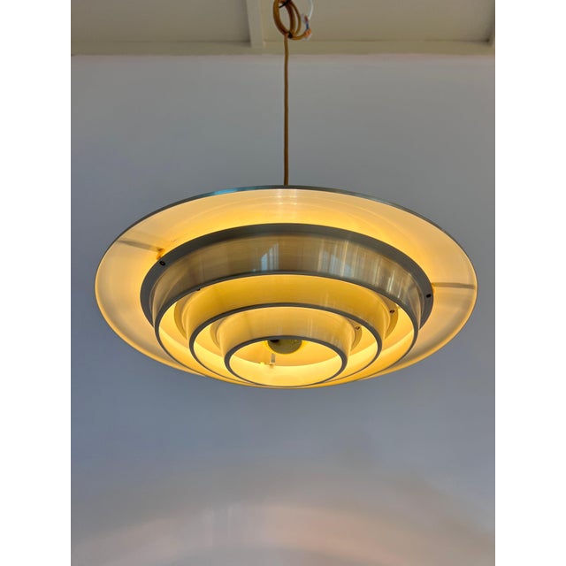 Silver Louvered Lamp by Erik Jensen for Teknika For Sale - Image 9 of 11