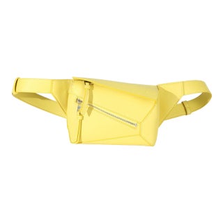 Yellow Calfskin Mini Puzzle Edge Bumbag For Sale