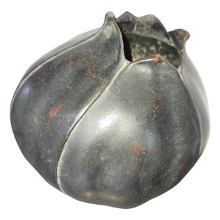 Asymmetrical Japanese Bronze Flower Vase From the 60s For Sale