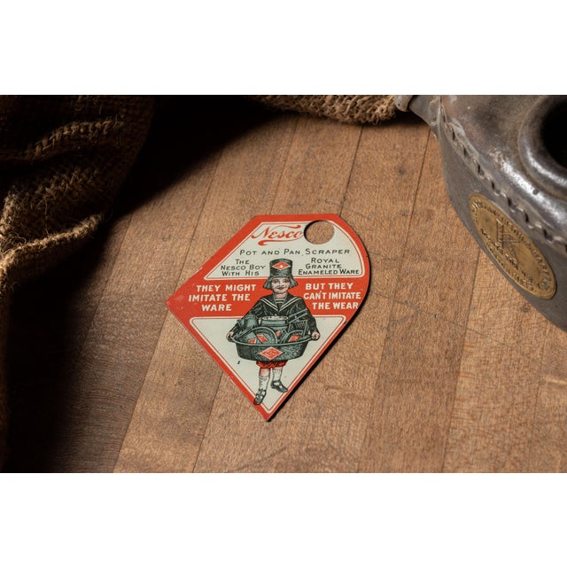 Framed Collection of Antique Advertising Pot Scrapers For Sale - Image 9 of 13