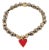 Red Heart Gold Hematite Stone Love Beaded Bracelet For Sale