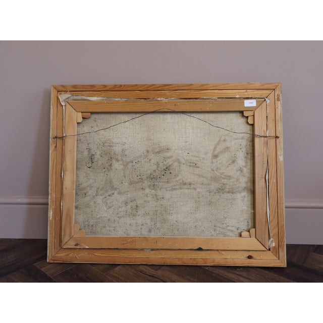 Mid-Century Modern 'Fields Beyond' Vintage Swedish Semi-Abstract Landscape Oil Painting, Framed For Sale - Image 13 of 13
