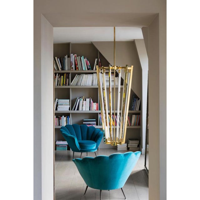 Metal Brass Glass Tubes Pendant Light by Magic Circus Editions For Sale - Image 7 of 11