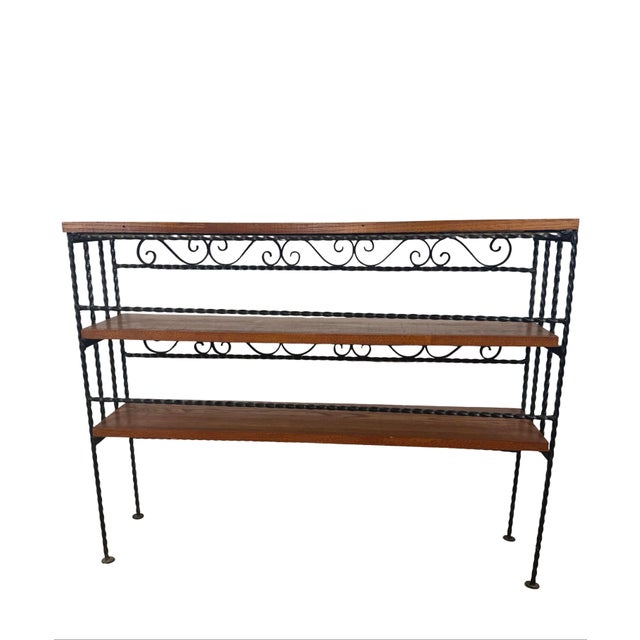 Vintage Wrought Iron Scroll Shelf, Handmade Studio Piece, Spanish Revival Style For Sale - Image 11 of 17