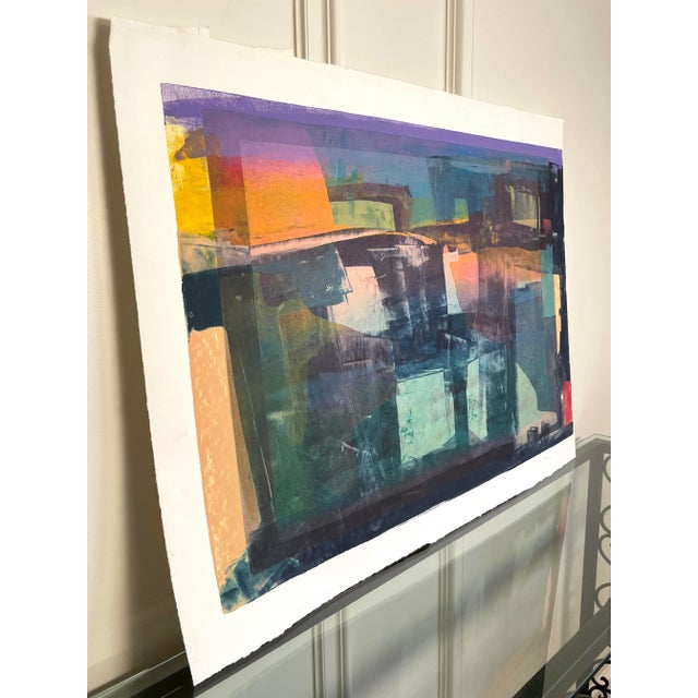 Mid 20th Century Vintage Monumental Abstract Organic Modern Original Acrylic Painting on Paper by Jack Willis, Multi Color For Sale - Image 5 of 12