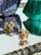 Metal Vintage Mid-Century Gold Toned Sculptural Rose Clip on Earrings, 1950s, A Pair For Sale - Image 7 of 10