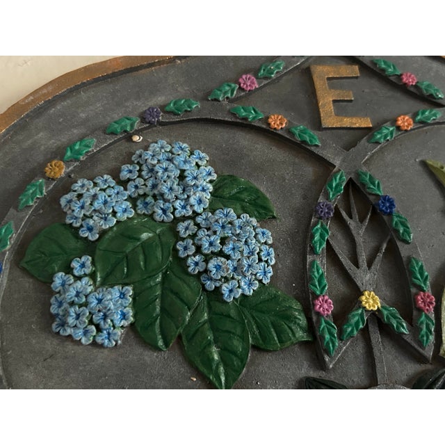 Late 20th Century Vintage Gothic Revival Floral Quatrefoil Wall Plaque For Sale - Image 5 of 12