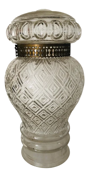 Antigue Pressed Clear Glass Lamp/Candle Cover