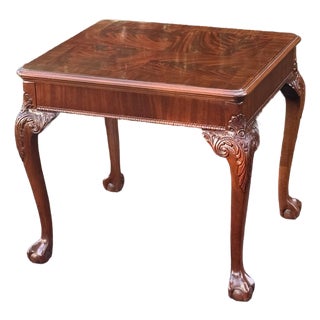 Early 21st Century Flame Mahogany Ball and Claw End Table For Sale