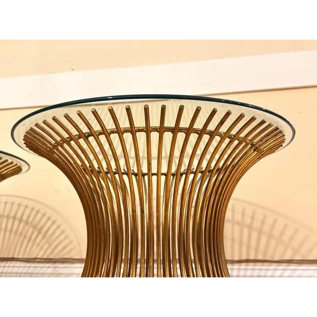 Pair of Warren Platner Style Gilt Steel End Tables For Sale - Image 11 of 12