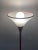 Vintage Italian Red Floor Lamp with Funnel-Shaped Glass Shade, 1980 For Sale - Image 4 of 11