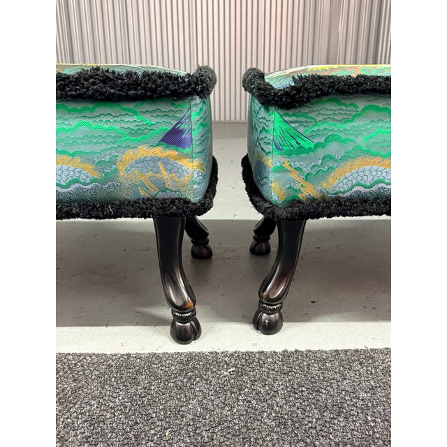 Pair of Gucci Tiger Jacquard Stools For Sale - Image 9 of 11