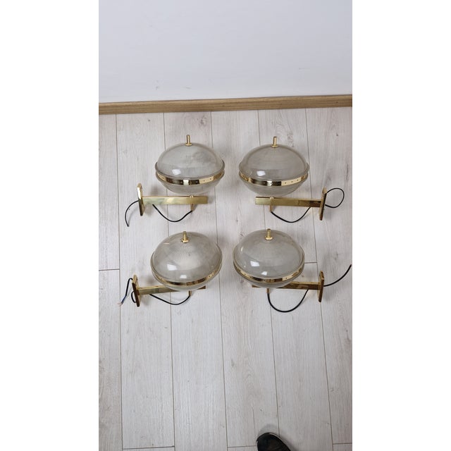 Delta Wall Lamps in Brass with Double Fresnel Glass by Sergio Mazza for Artemide, 1960s, Set of 2 For Sale - Image 15 of 16