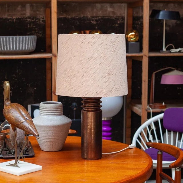 Rare and well made ceramic table lamp, LUXUS, designed by the brothers Uno & Östen Kristiansson, original state, and...