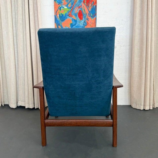1960s 1960s Scandinavian Modern Oak High-Back Recliner Lounge Chair For Sale - Image 5 of 9