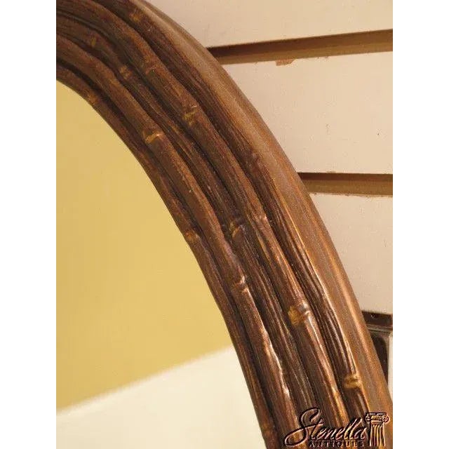 1990s Friedman Brothers Oval Framed Bamboo Style Decorator Mirror For Sale - Image 5 of 9