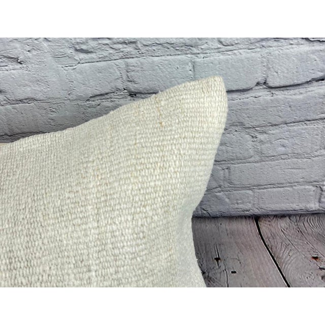 Turkish 16 x 24 Hemp Pillow Turkish Cushion Natural White Pillow Cushion Cover For Sale - Image 3 of 4